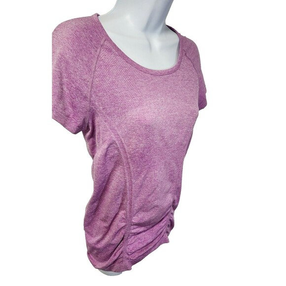 Athleta Women’s Athletic Top | Sky Magenta, Ruched, Short Sleeve, Size M, GUC - Picture 2 of 9